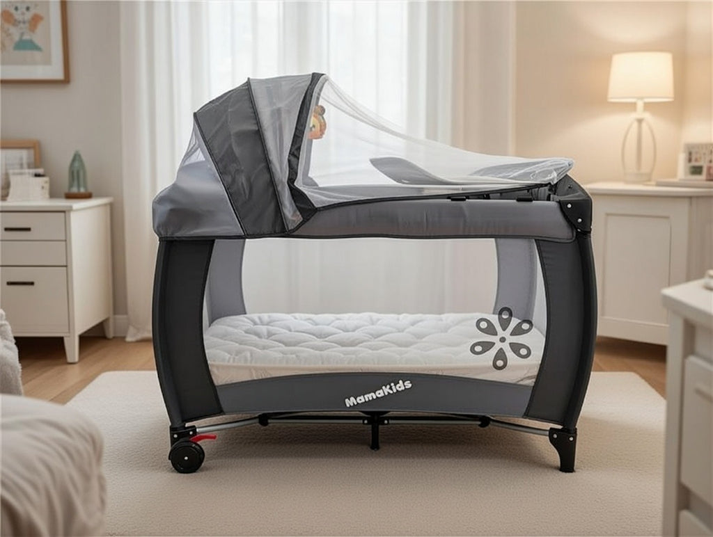 LIT BÉBÉ MAMAKIDS + MATELAS ORTHOPÉDIQUE