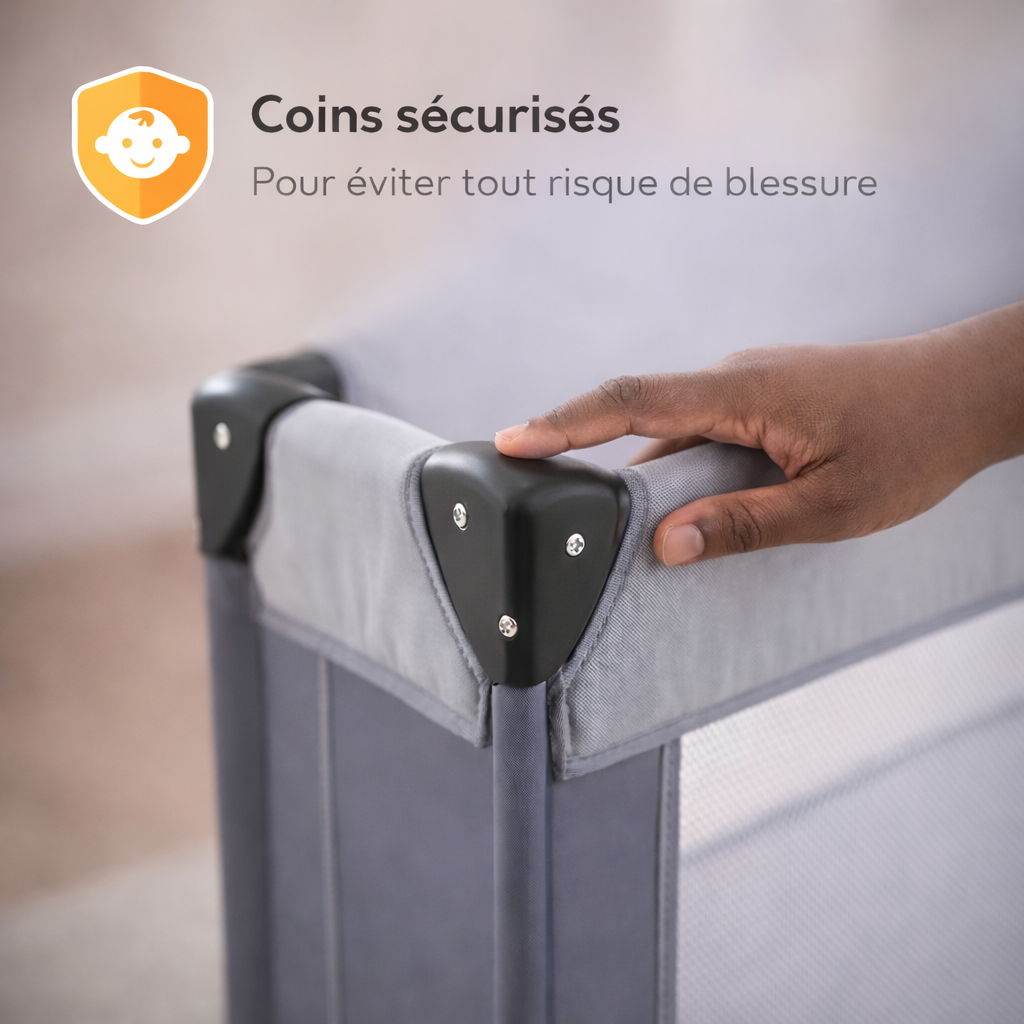 LIT BÉBÉ + MATELAS ORTHOPÉDIQUE + MOUSTIQUAIRE