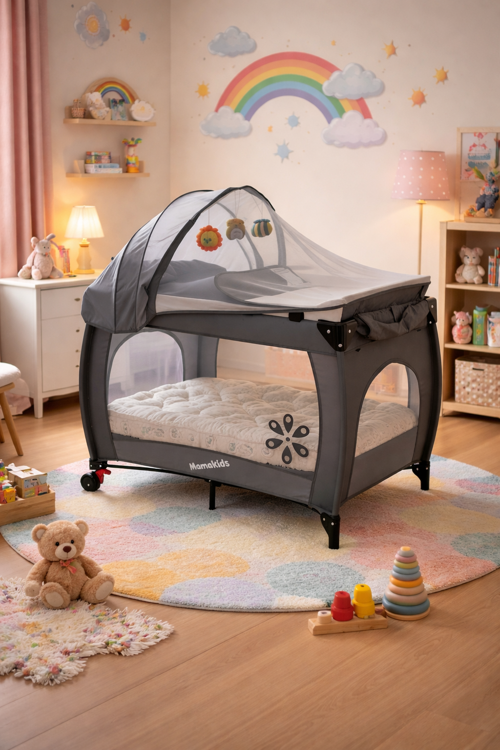 LIT BÉBÉ MAMAKIDS + MATELAS ORTHOPÉDIQUE