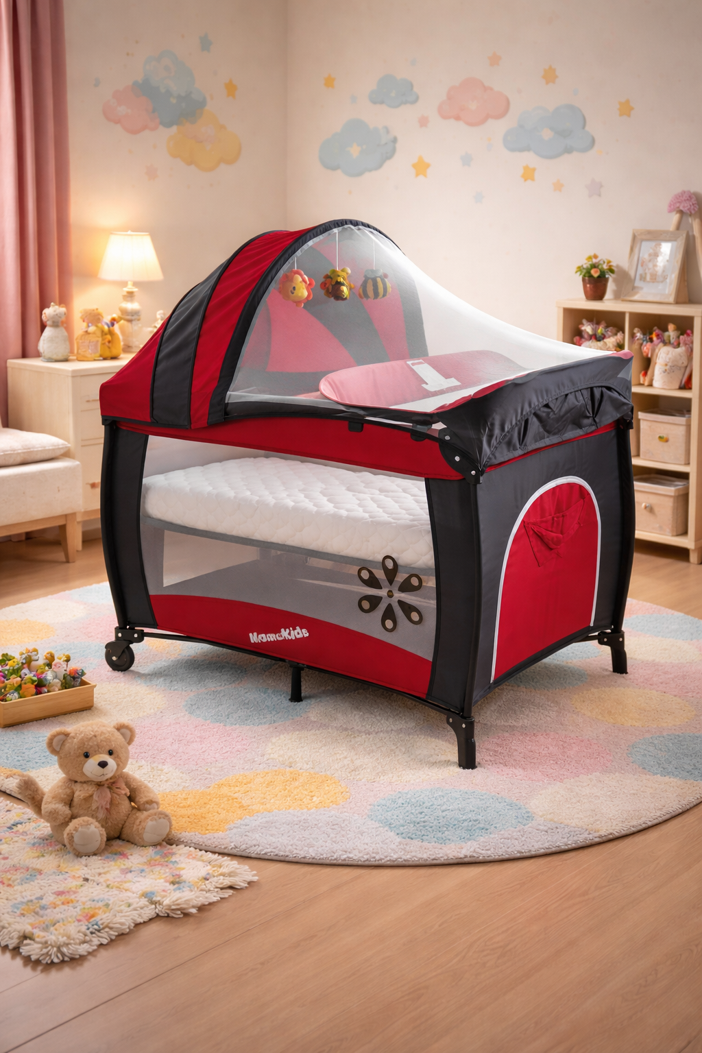 LIT BÉBÉ MAMAKIDS + MATELAS ORTHOPÉDIQUE