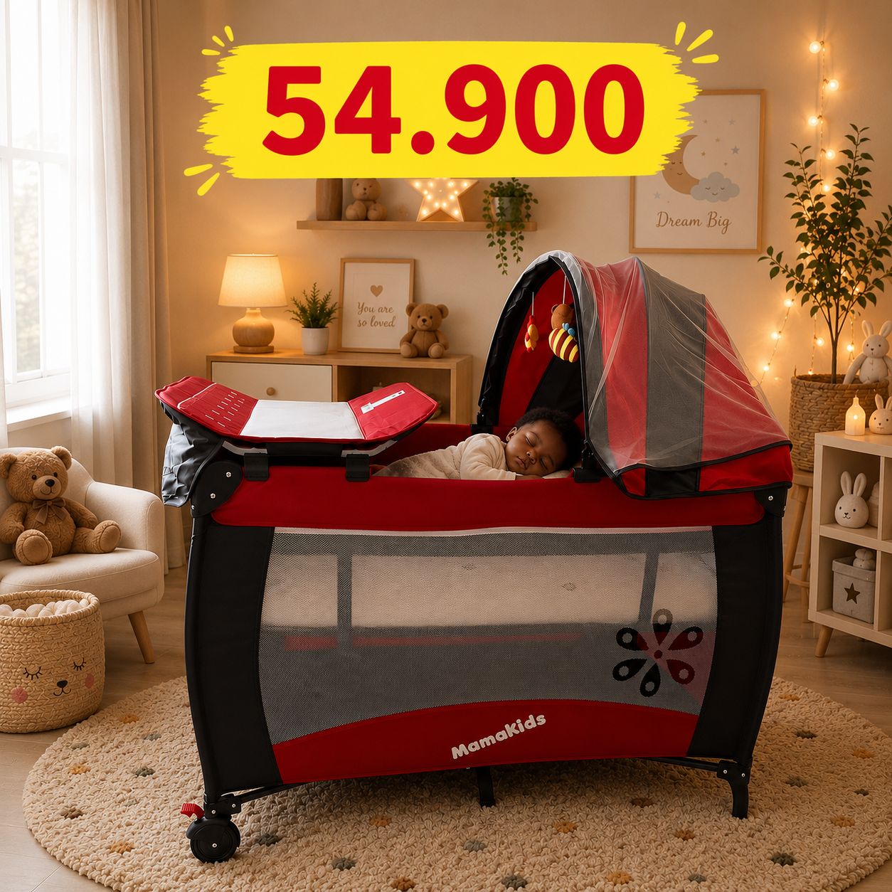 LIT BÉBÉ MAMAKIDS 0/3 ANS + MATELAS OFFERT